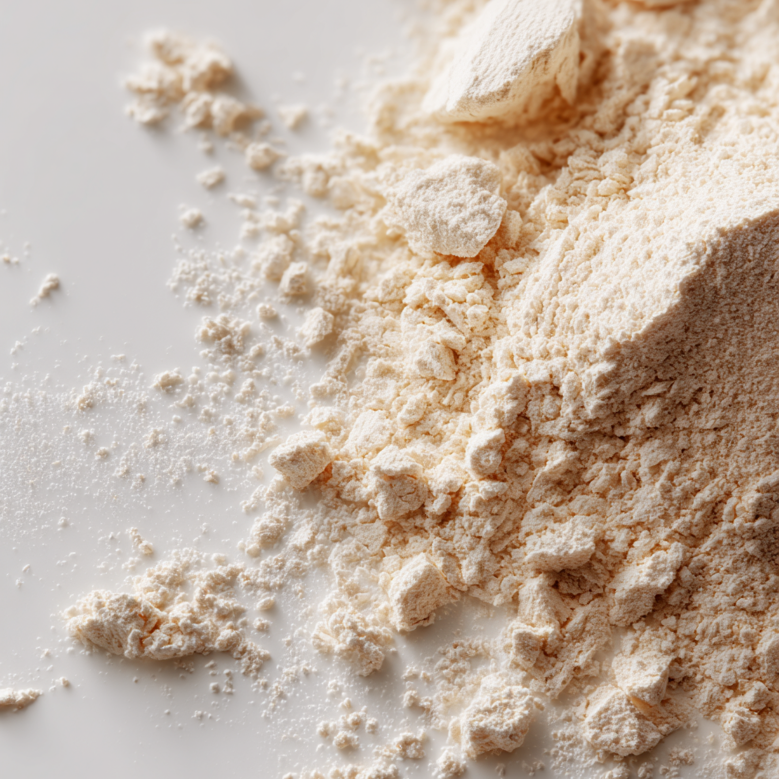 Bakery mixture powder before safety sieving to remove lumps and foreign contaminants.