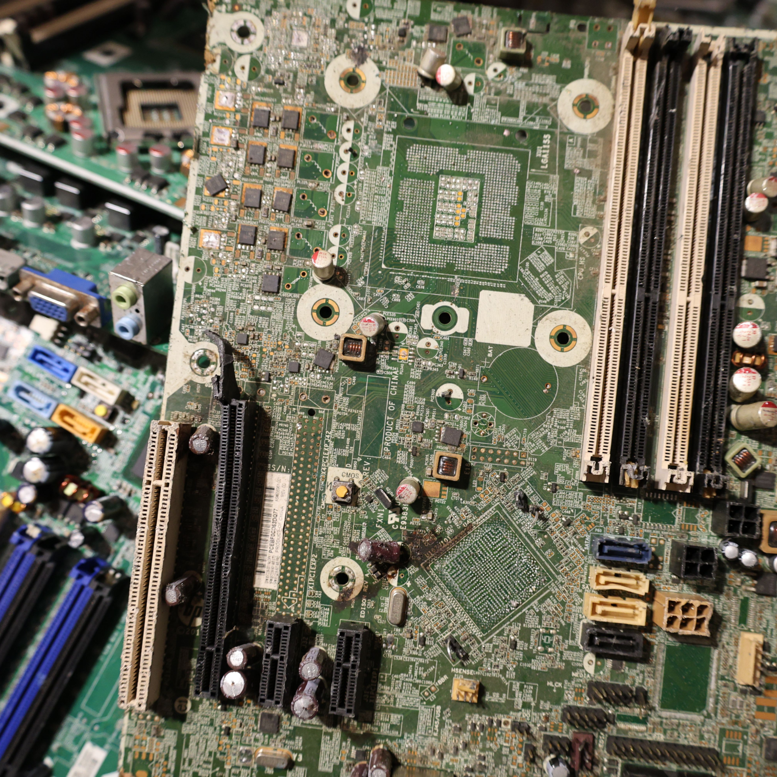 "WEEE electronic circuit boards before shredding