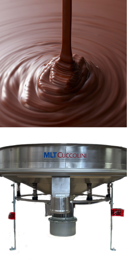 Liquid chocolate and MLT Cuccolini vibrating sieve for filtration in chocolate production