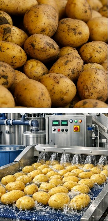 Raw potatoes.